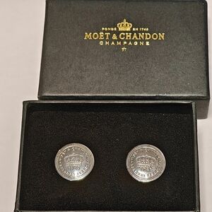 Moet & Chandon Sterling Silver Cufflinks Made In  France